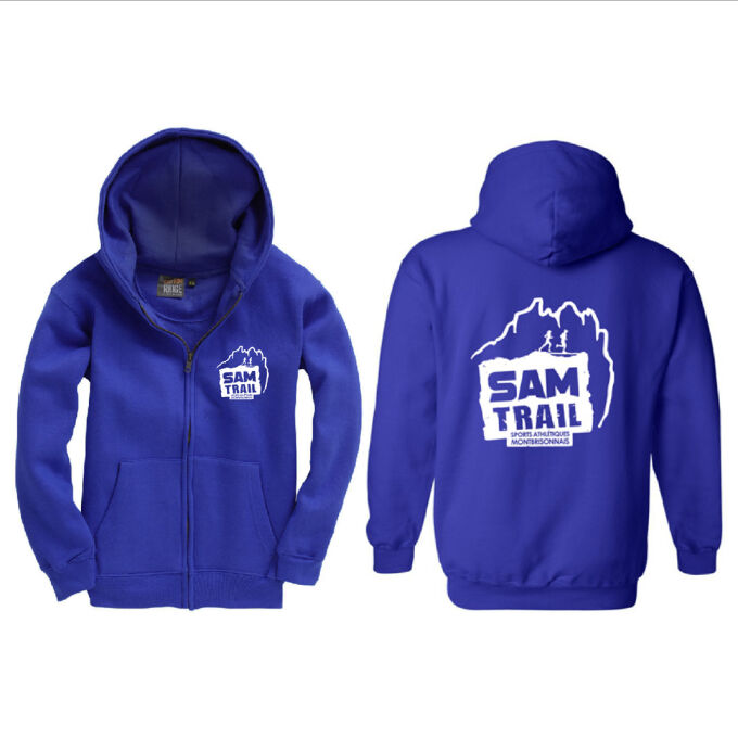 Sweat-Shirt à Capuche Enfant Version Zippé - Logo SAM Trail