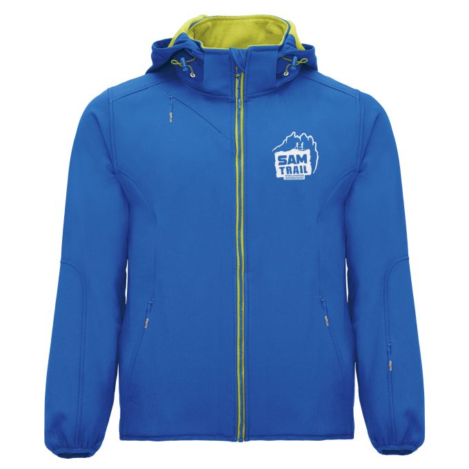 Veste Softshell Contrastée avec capuche Amovible de qualité supérieure (matériau de personnalisation haut de gamme, imprimé en France)